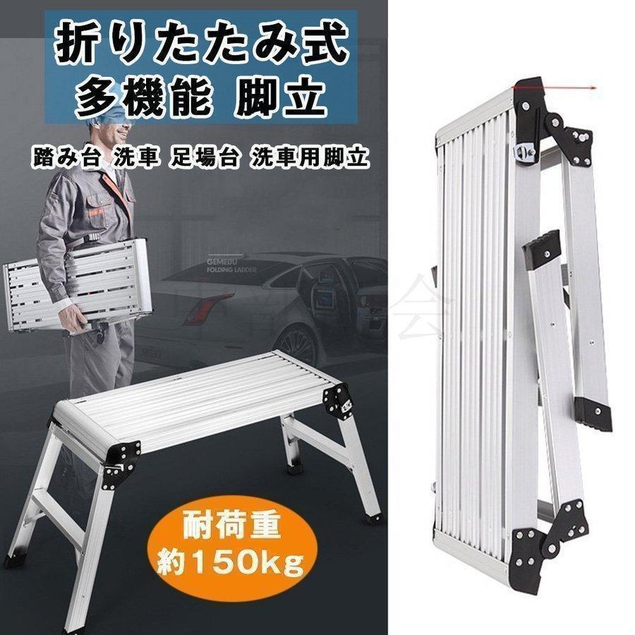 商品情報収納サイズ:79x42x16cm対荷重:約150kg本体重量：約3.5kg安全・安心な3ポイント(1)滑りにくい構造の足場は、濡れた靴や靴下でも安心。(2)脚が固定されるロックの採用で、安定感